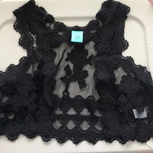 Black Lace Short Vest